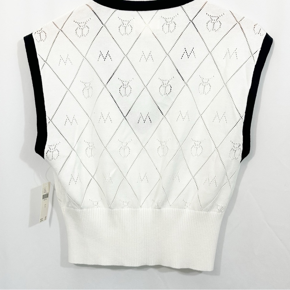 NWT Anthropologie Violette Icon Logo Knit Sweater Vest Top - Picture 9 of 13